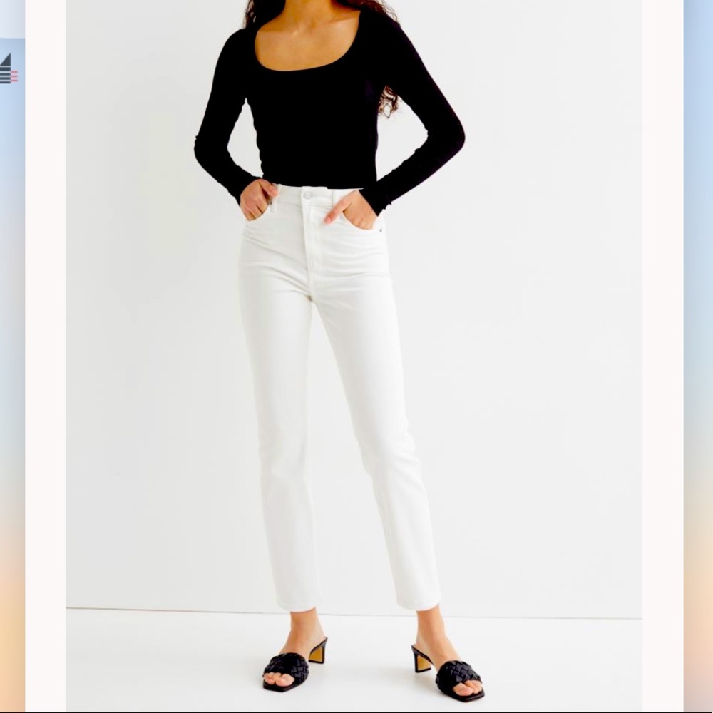 H&M High Waist White Denim